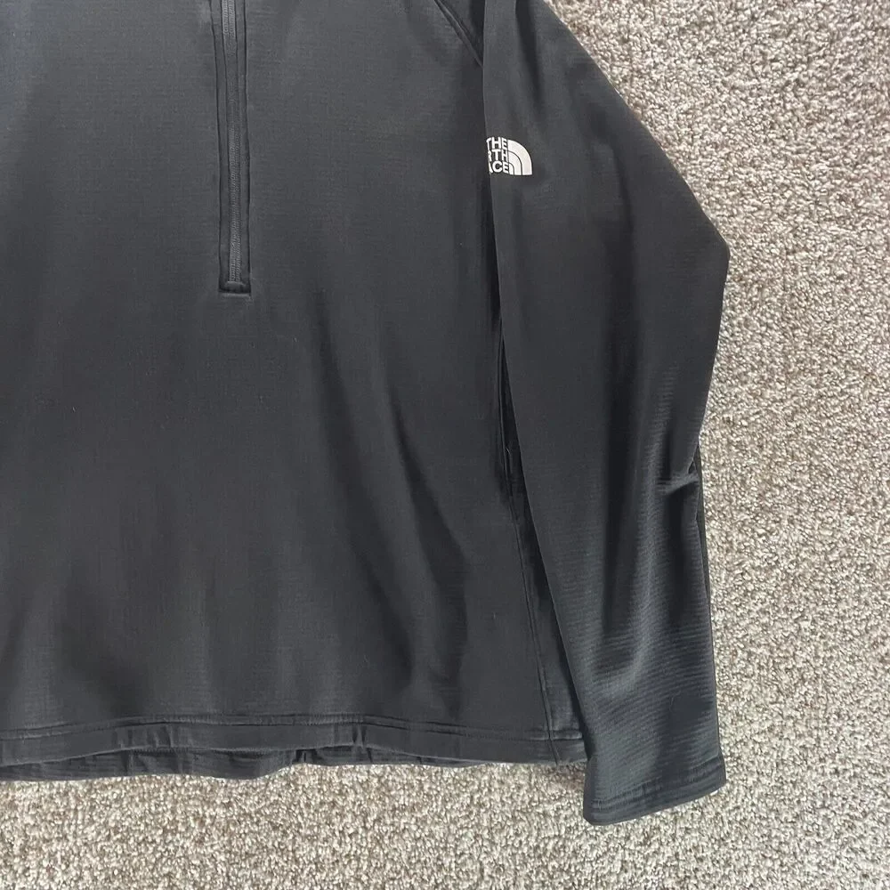 The North Face Sweatshirt Mens Large Black Half Zip Pullover Long Sleeve‎ Casual
